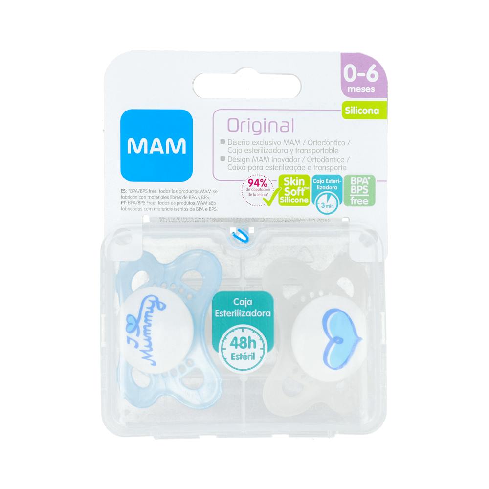 MAM CHUPETE SILICONA 06M 2 UNIDS