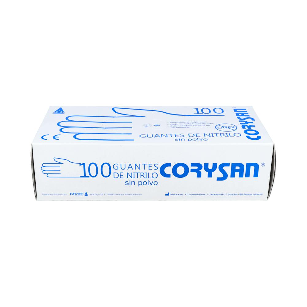 GUANTES DE NITRILO PARA EXPLORACION CORYSAN AMBIDIESTRO NO ESTERIL 100 UNIDADES TALLA GRANDE