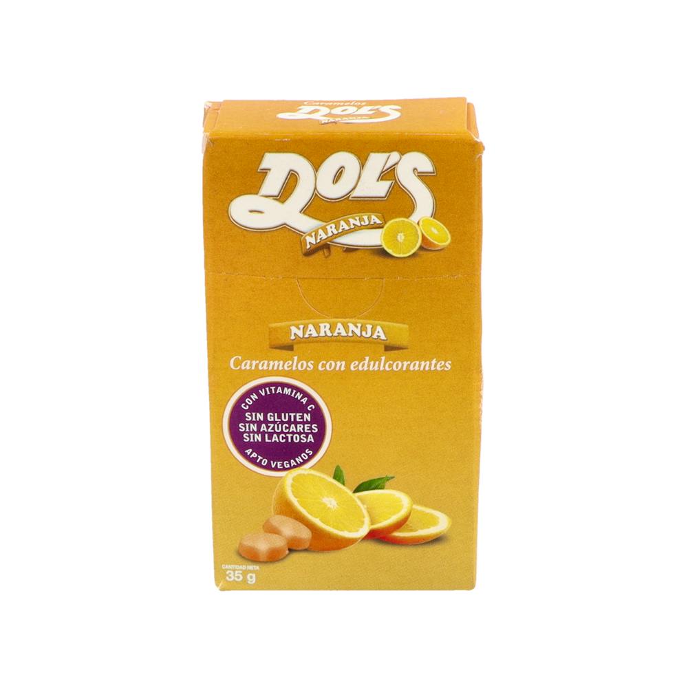 DOLS CARAMELOS SIN AZUCAR 1 CAJA 35 G SABOR NARANJA