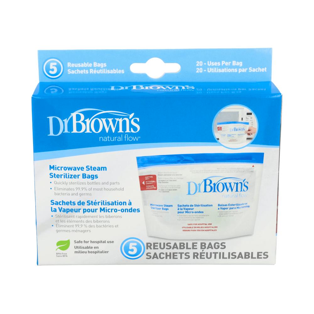 BOLSA ESTERILIZACION A VAPOR MICROONDAS DR BROWN´S NATURAL FLOW 5 U