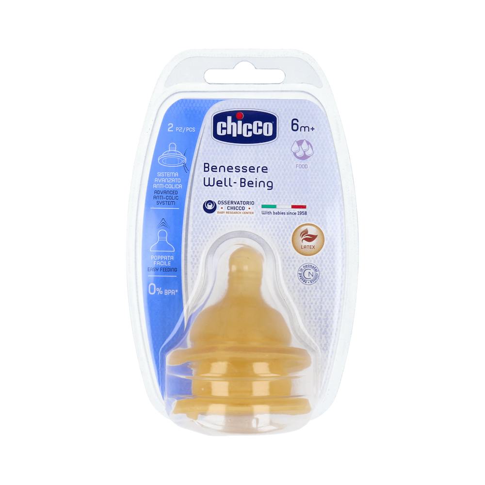 TETINA CAUCHO FLUJO PAPILLA CHICCO FISIOLOGICO B ANCHA 6M+ 2 TETINAS