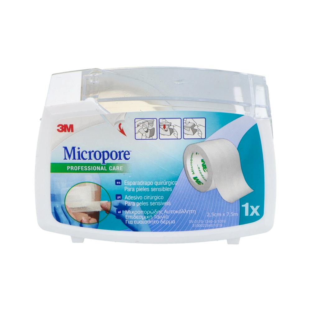 ESPARADRAPO HIPOALERGICO MICROPORE PAPEL BLANCO PORTAR 75 M X 25 CM