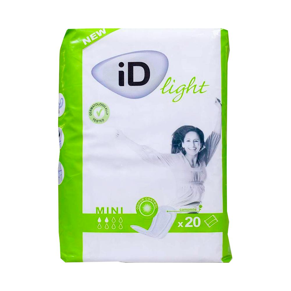 COMPRESA INCONTINENCIA ORINA LIGERA ID DISCREET LIGHT PADS MINI 20 UNIDADES