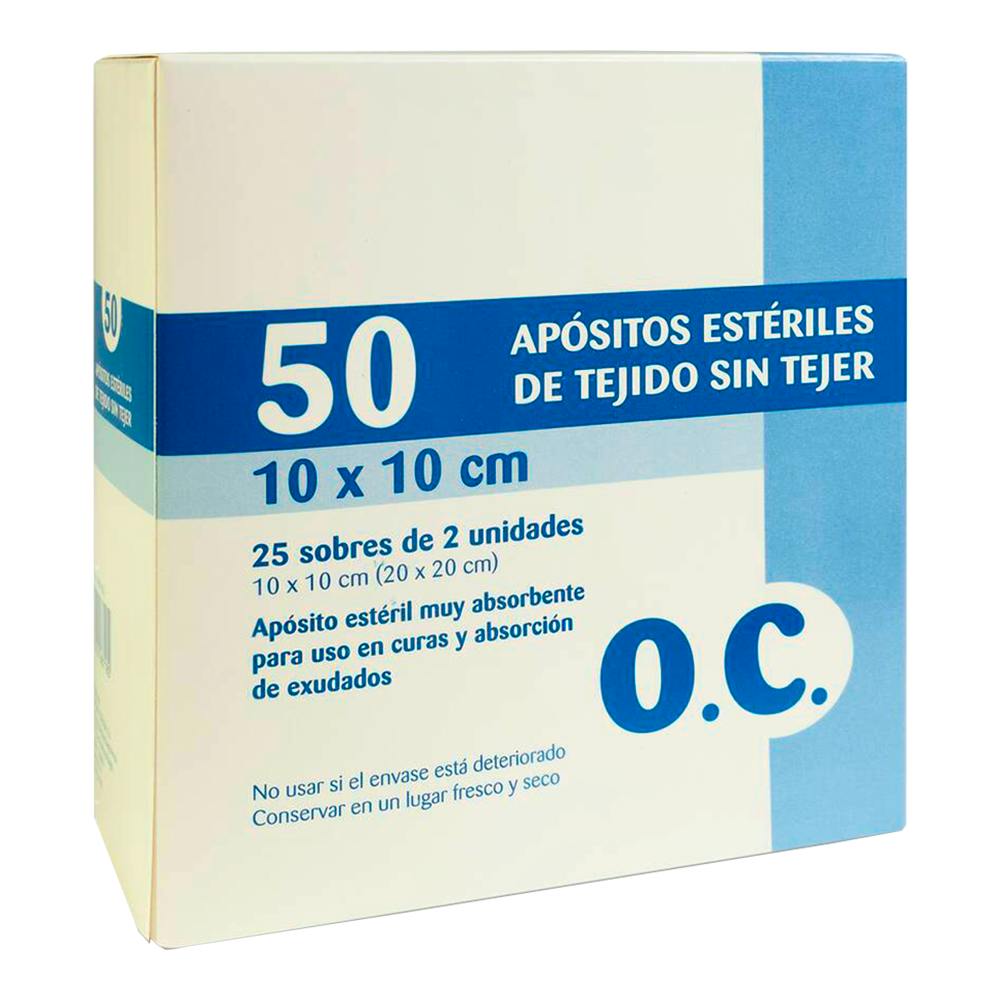 OC COMPRESA ESTERIL TEJIDO SIN TEJER 50 UNIDADES 20 CM X 20