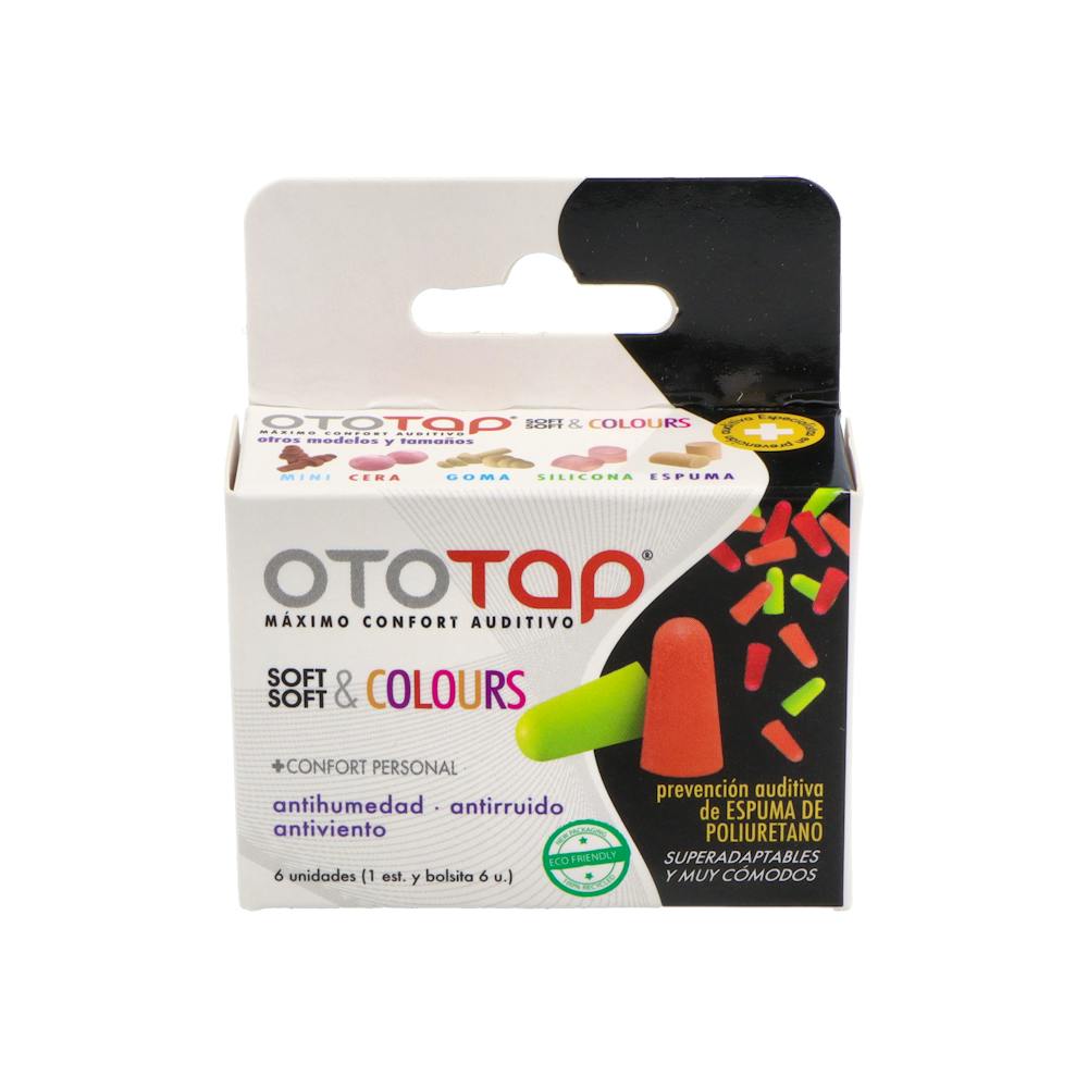 TAPONES OIDOS OTOTAP SOFT & COLOURS PU POLIURETANO 6 U