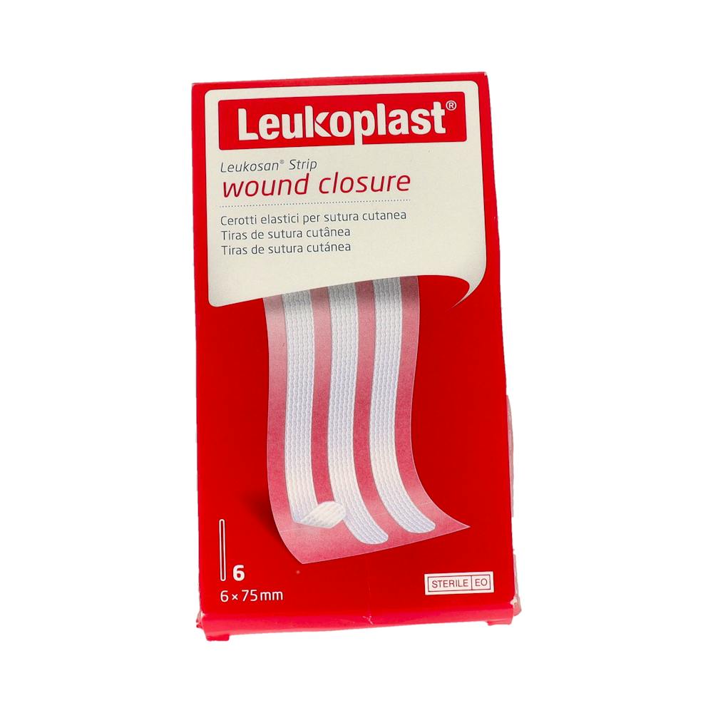 LEUKOSAN STRIP SUTURA CUTANEA ESTERIL TIRA 75 MM X 6 MM 6 TIRAS