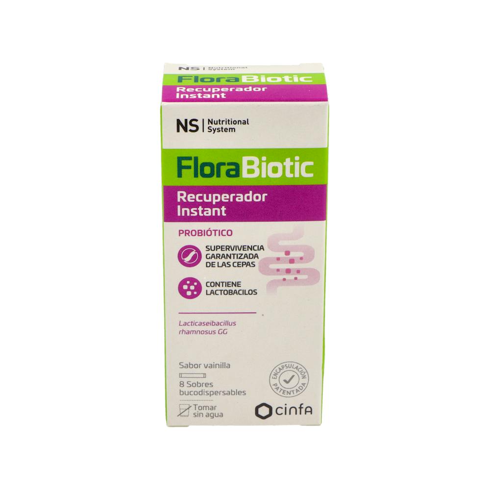 NS FLORABIOTIC RECUPERADOR INSTANT 8 SOBRES BUCODISPERSABLES 15 G SABOR VAINILLA