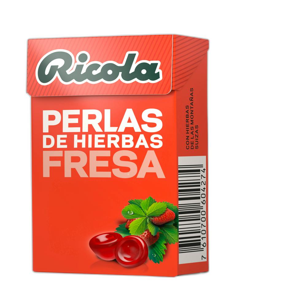 RICOLA PERLAS SIN AZUCAR 1 ENVASES 25 G SABOR FRESA