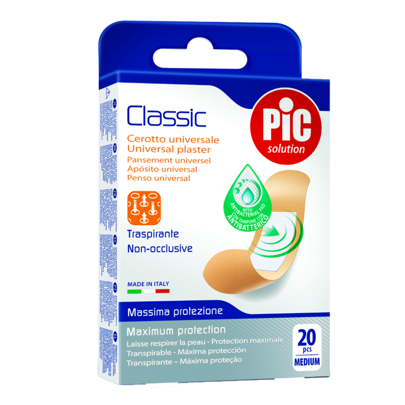 PIC CLASSIC CON BACTERICIDA APOSITO ADHESIVO 19X 77 MM 20 U