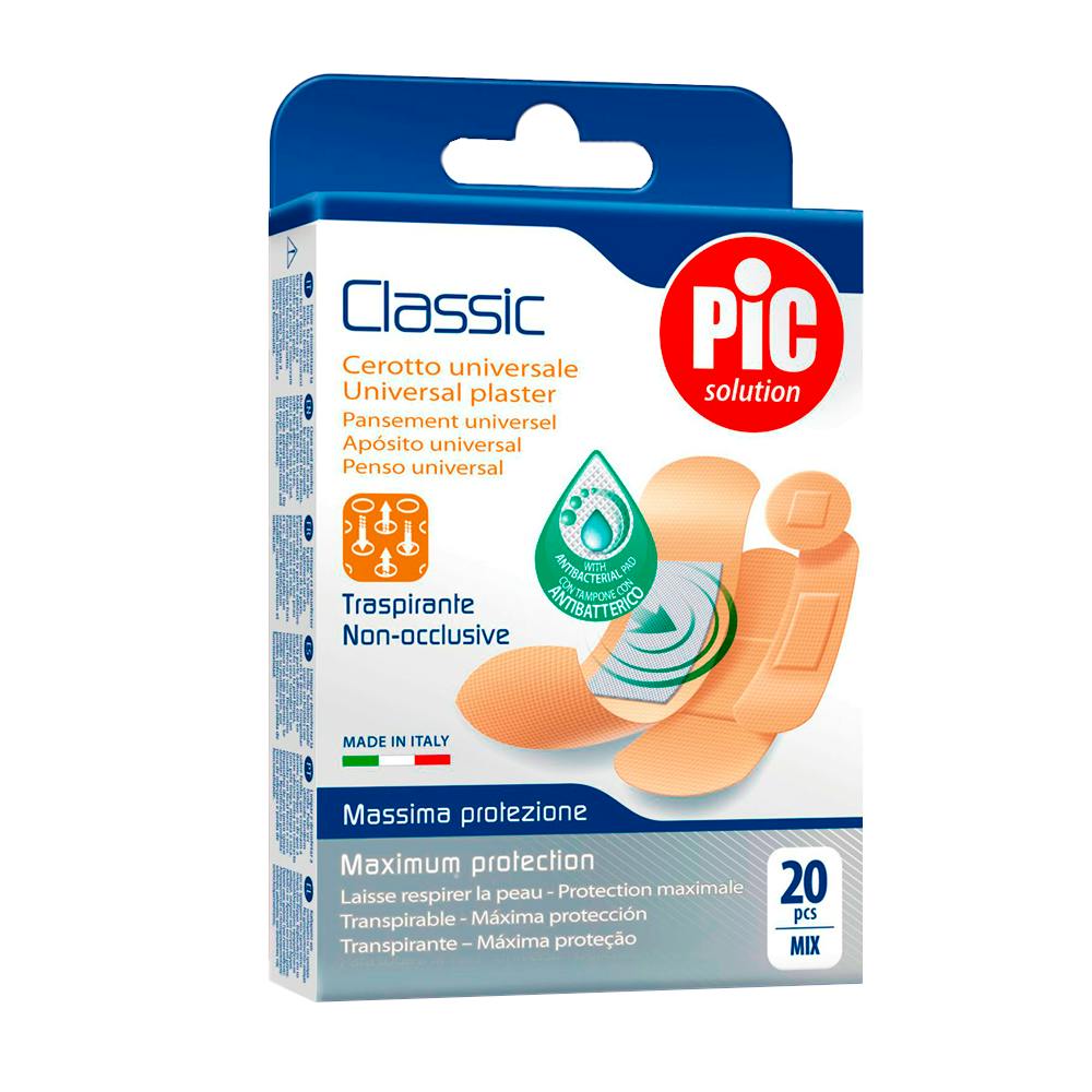PIC CLASSIC CON BACTERICIDA APOSITO ADHESIVO SURTIDO 20 U