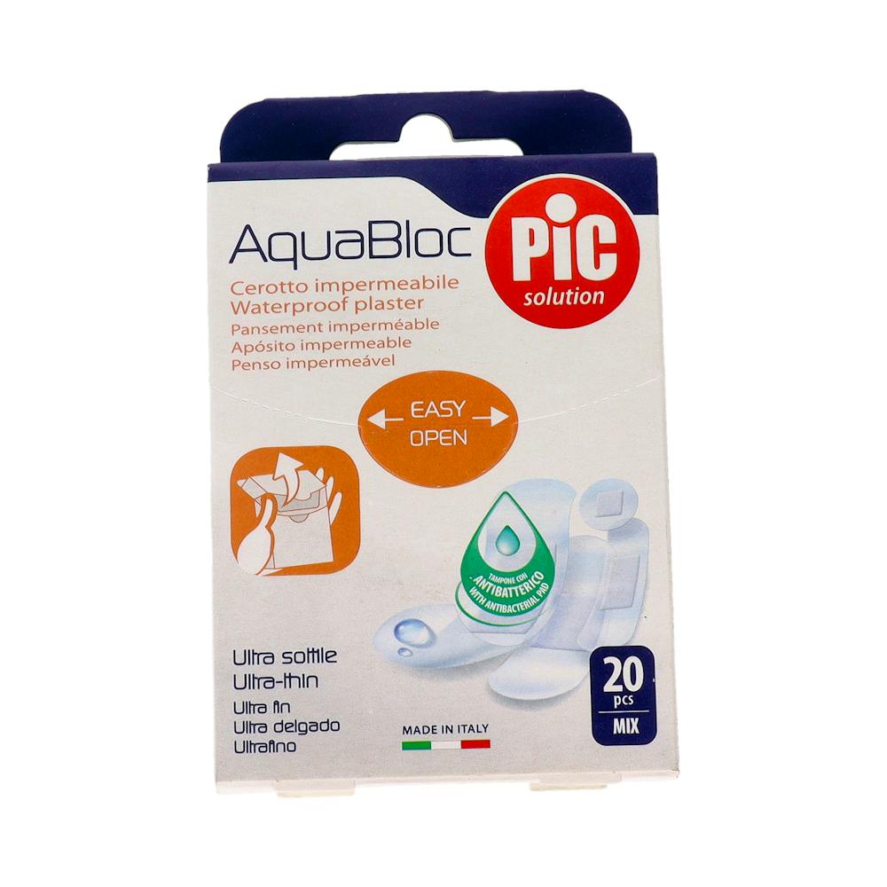 PIC AQUABLOC CON BACTERICIDA APOSITO ADHESIVO SURTIDO 20 U