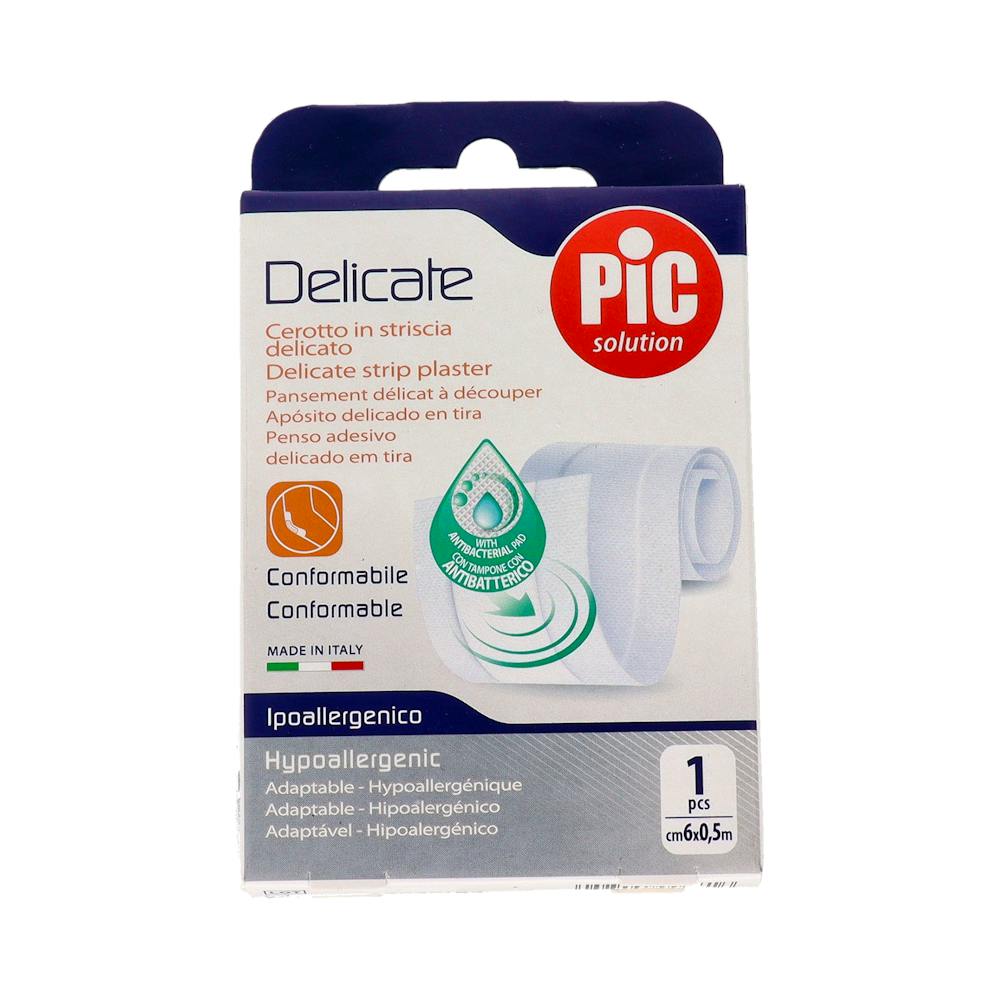 PIC DELICATE TNT ANTIBACTERIANO APOSITO ADHESIVO BLANCO 6 X 50 CM