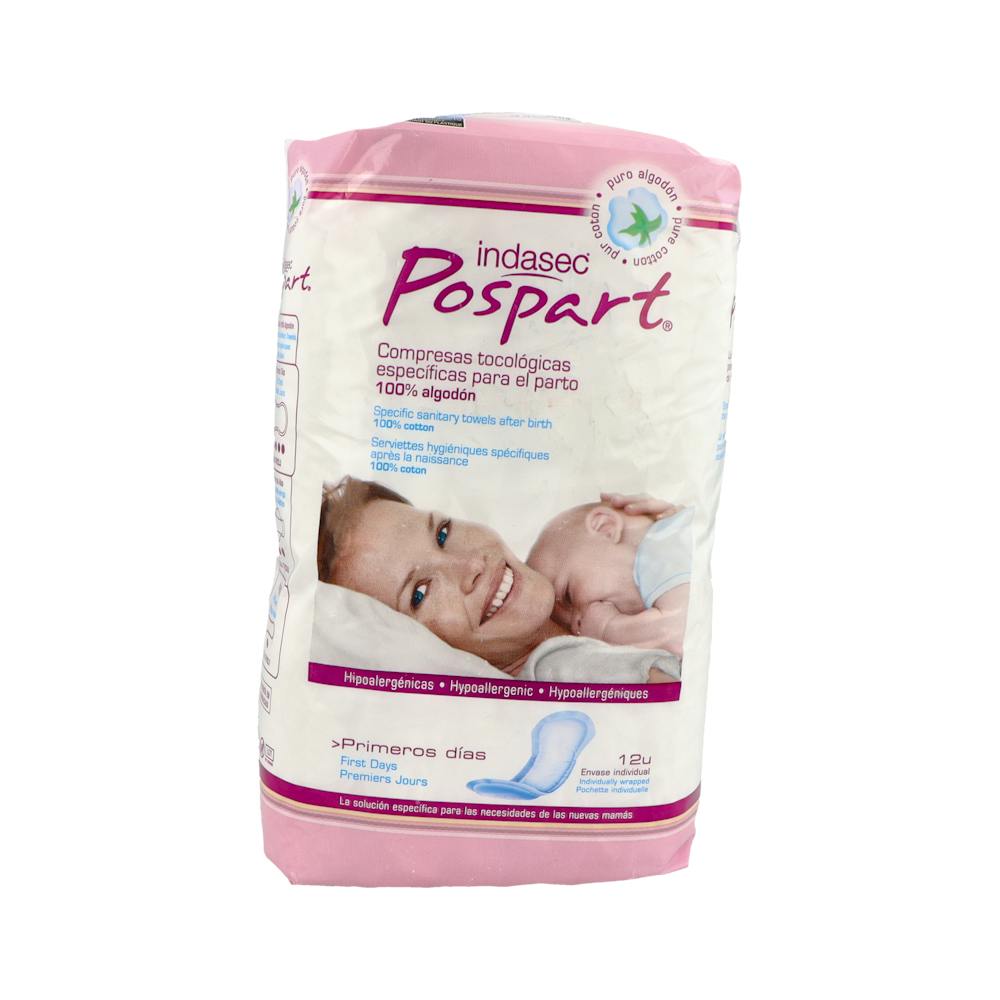 INDASEC POSPART COMPRESAS HIGIENICAS FEMENINAS PRIMEROS DIAS 12 U