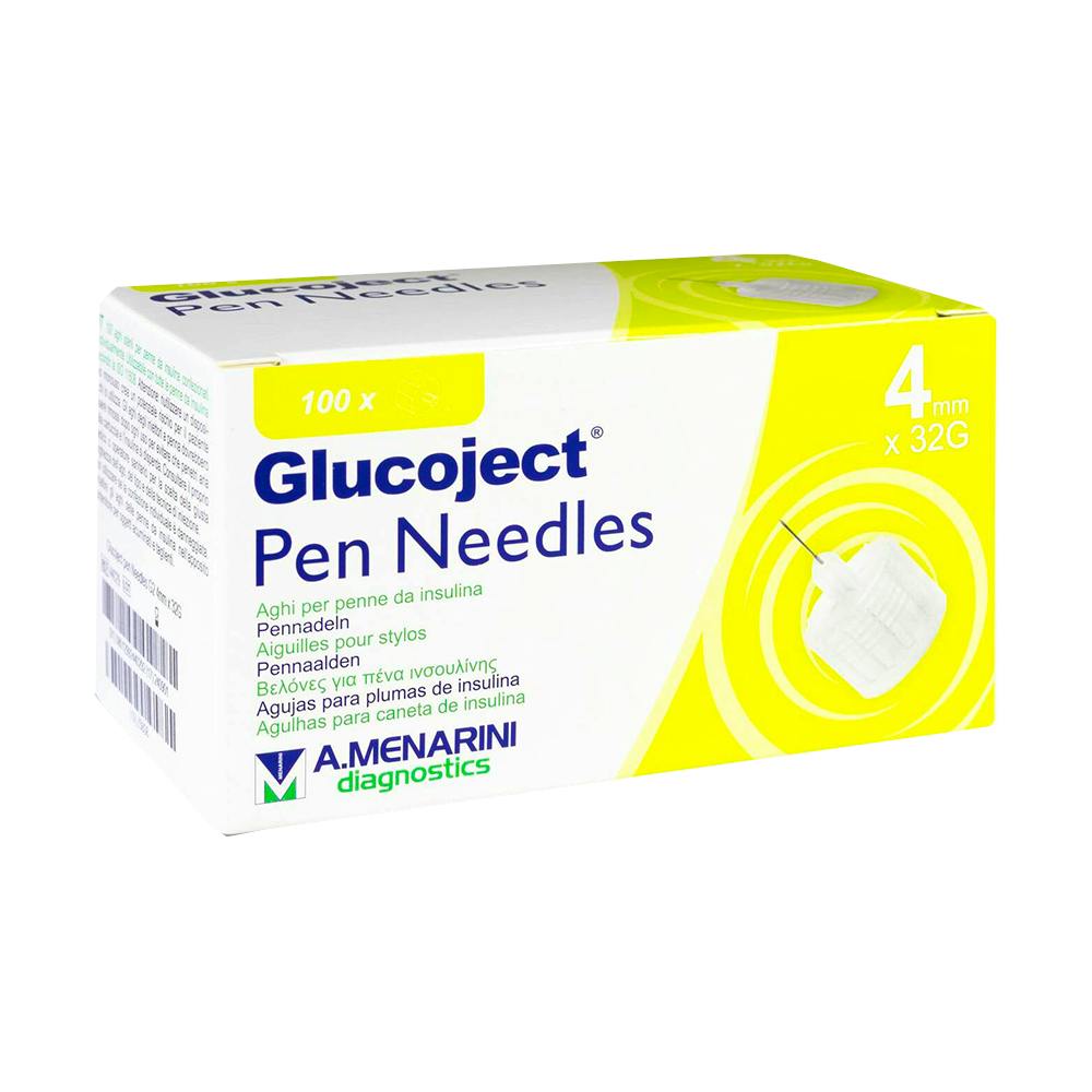 GLUCOJECT PEN NEEDLES 32 G 4 MM 100 AGUJAS