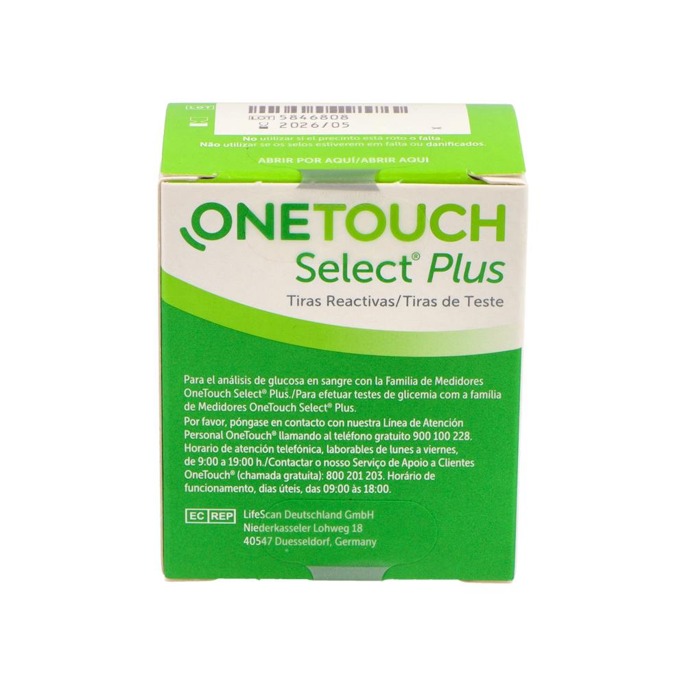 TIRAS REACTIVAS GLUCEMIA ONETOUCH SELECT PLUS 1 VIAL 50 U