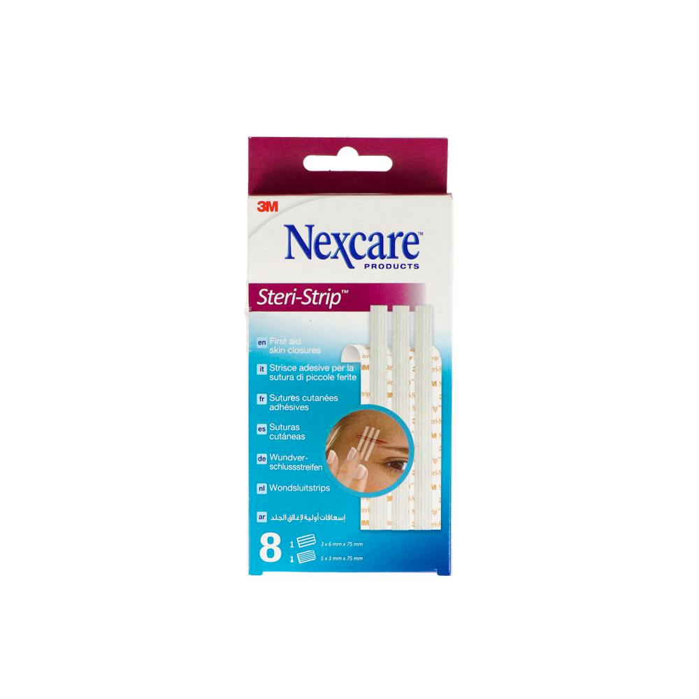 3M NEXCARE STERI STRIP SUTURA CUTANEA ESTERIL 3 UNIDADES 6 X 75 MM Y 5 UNIDADES 3 X 75 MM