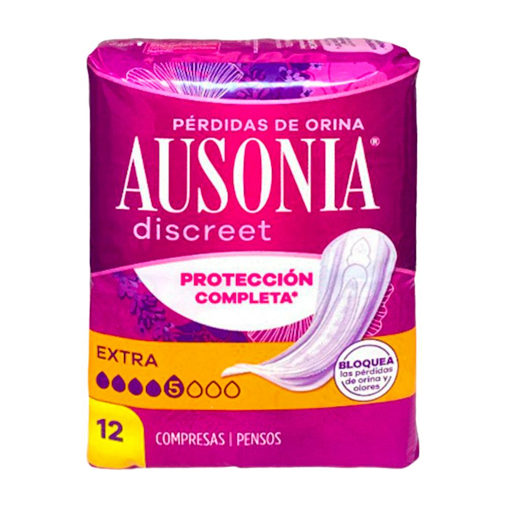 COMPRESA AUSONIA DISCREET EXTRA 5 MOTAS 12 UNID++
