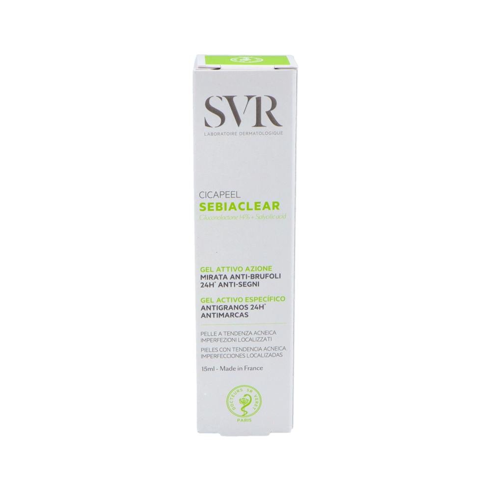 SVR SEBIACLEAR CICAPEEL GEL ACTIVO ESPECIFICO ANTIGRANOS 24H ANTIMARCAS SVR 1 ENVASE 15 ML
