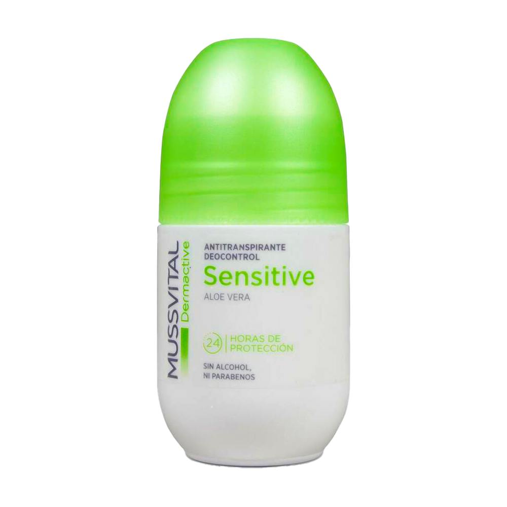 MUSSVITAL DERMACTIVE DESODORANTE ANTITRANSPIRANTE SENSIBLE ALOE VERA 1 ROLL ON 75 ML