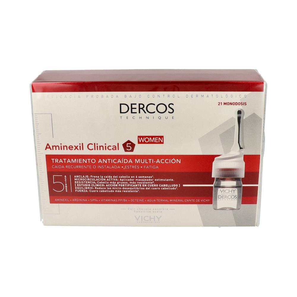 DERCOS AMINEXIL CLINICAL 5 MUJER 21 MONODOSIS 6 ML