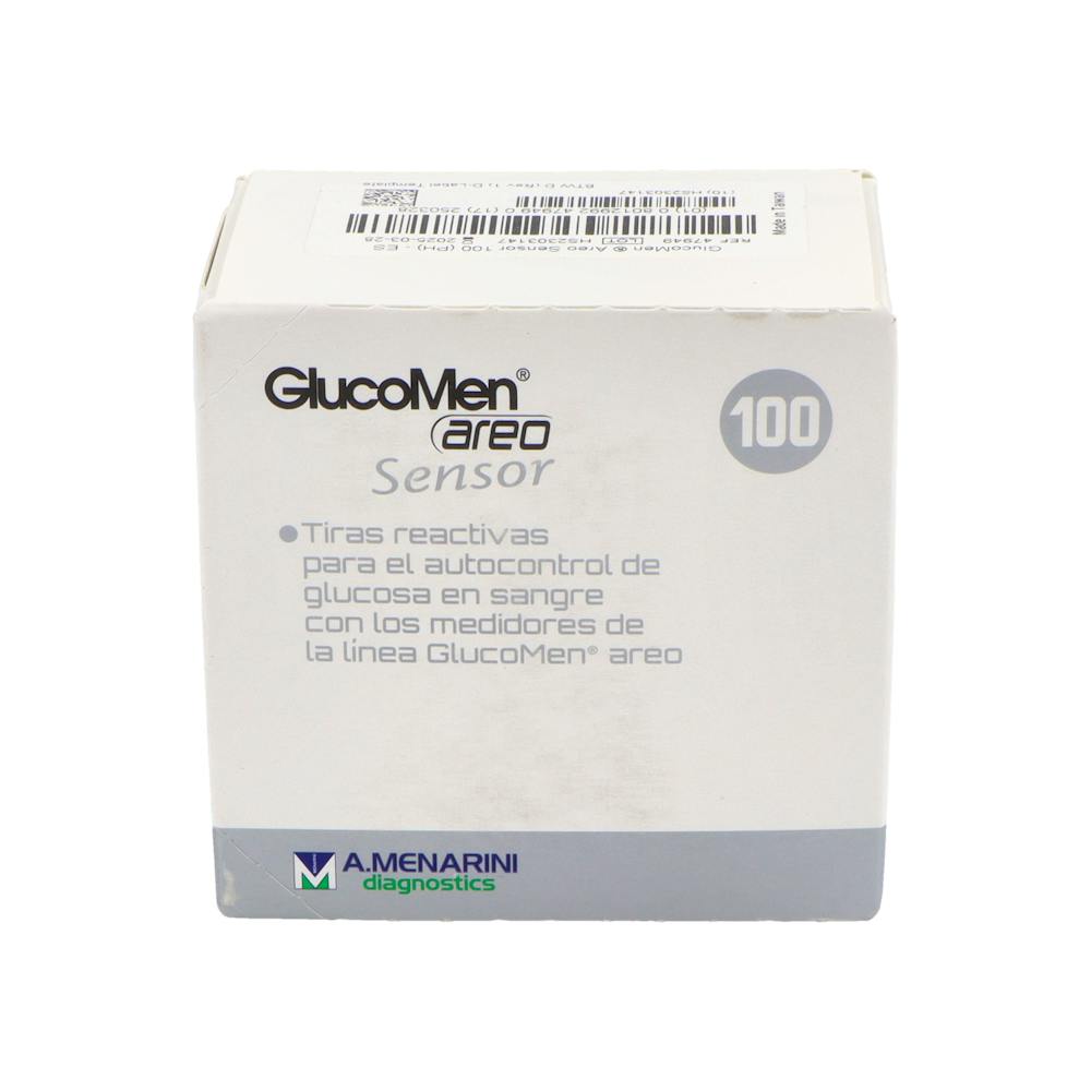 TIRAS REACTIVAS GLUCEMIA GLUCOMEN AREO SENSOR 100 TIRAS