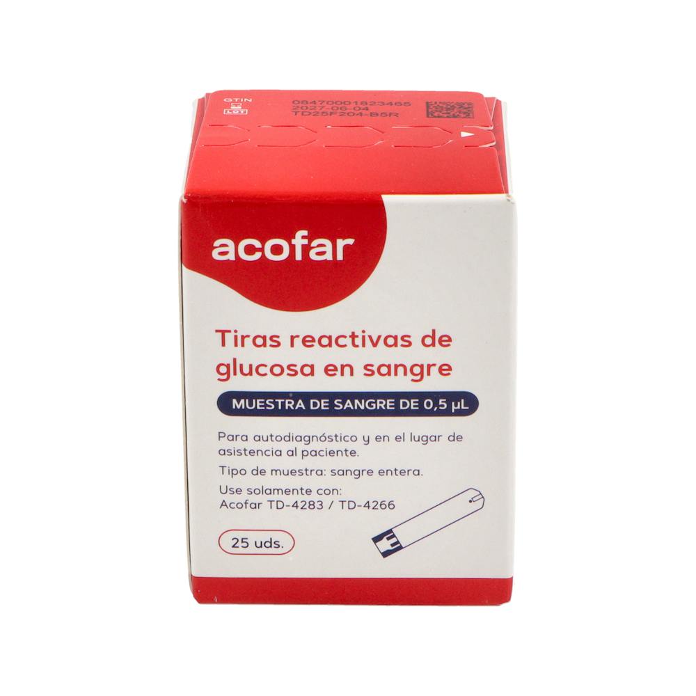 ACOFAR NESIRA TIRAS REACTIVAS GLUCOSA 25U