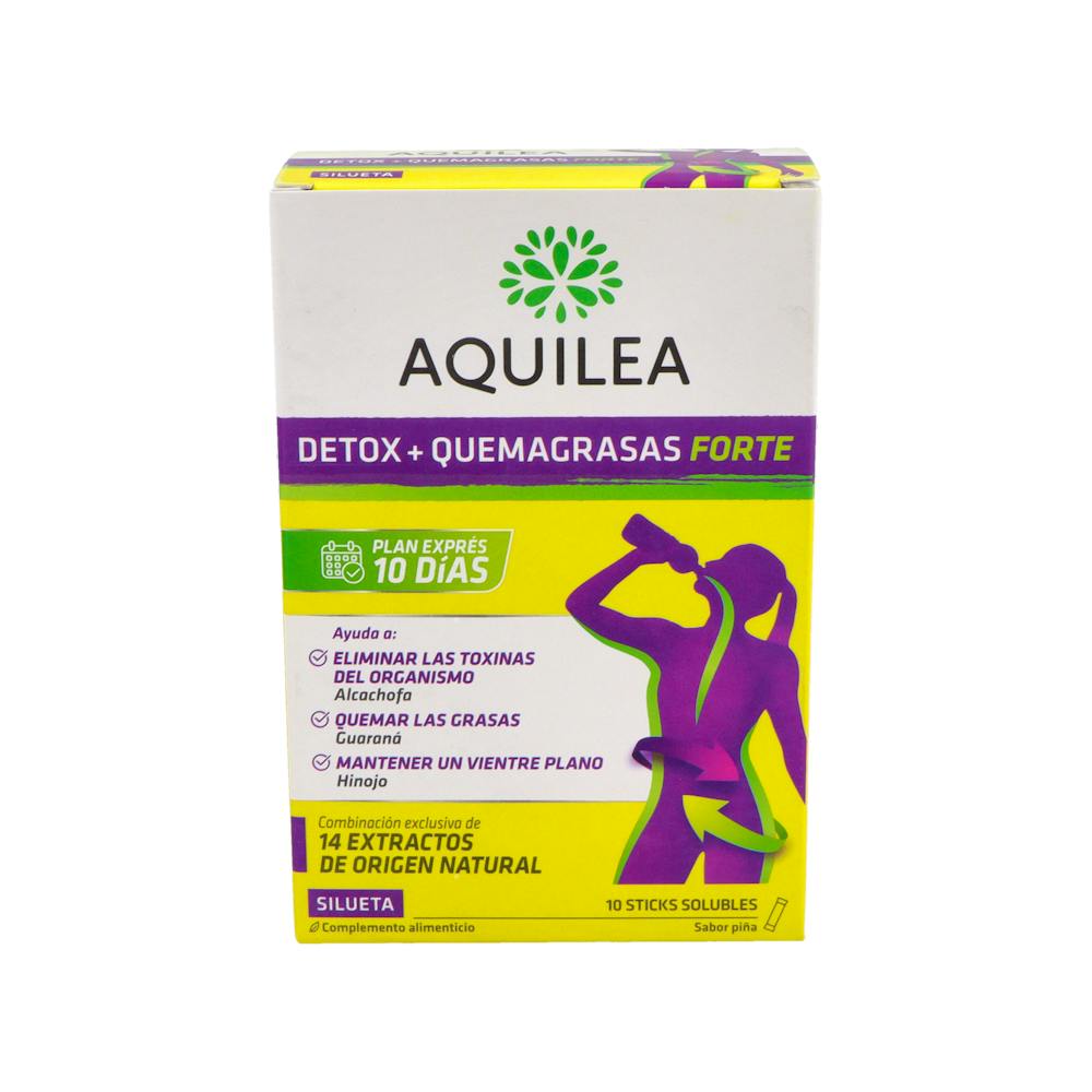 AQUILEA DETOX+QUEMAGRASAS 10 STICKS SABOR PIÑA