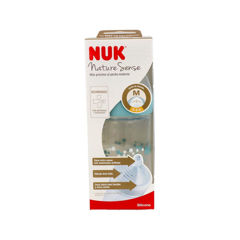 BIBERON PP SILICONA NUK NATURE SENSE 1 MES 1 UNIDAD 260 ML