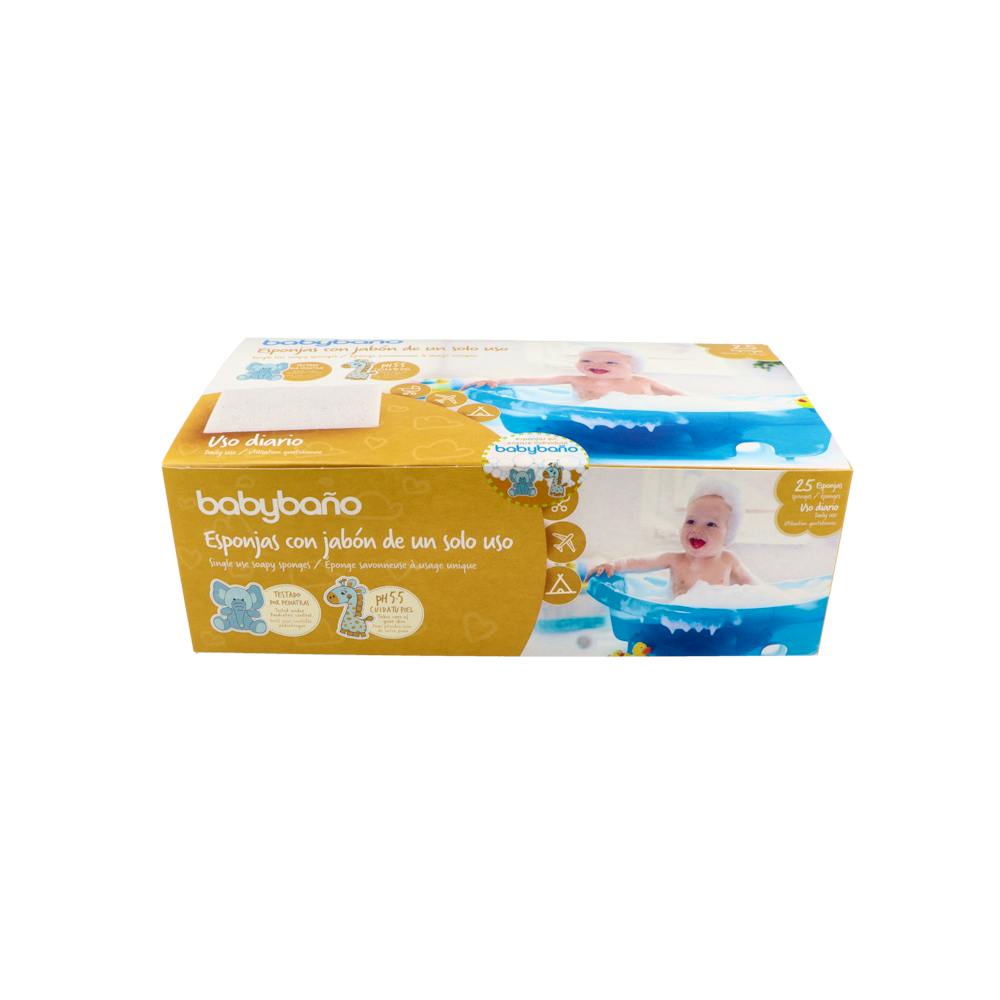BABYBAÑO ESPONJA DE UN SOLO USO 25 UNIDADES