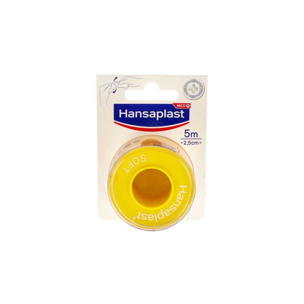 ESPARADRAPO HIPOALERGICO HANSAPLAST SOFT 1 UNIDAD 5 M X 25 CM