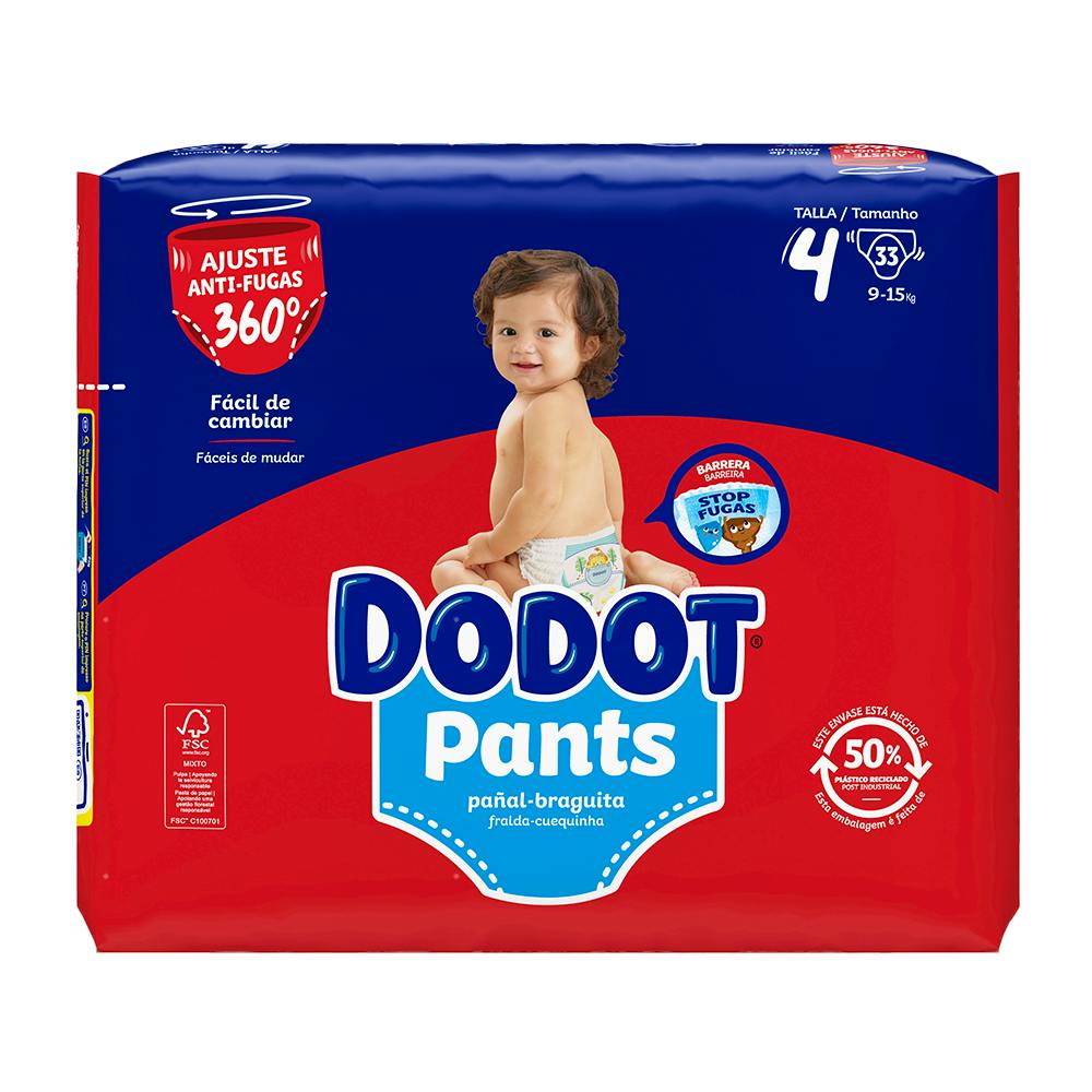 PAÑAL INFANTIL DODOT PANTS TALLA 4 915 KG 33 UNIDADES