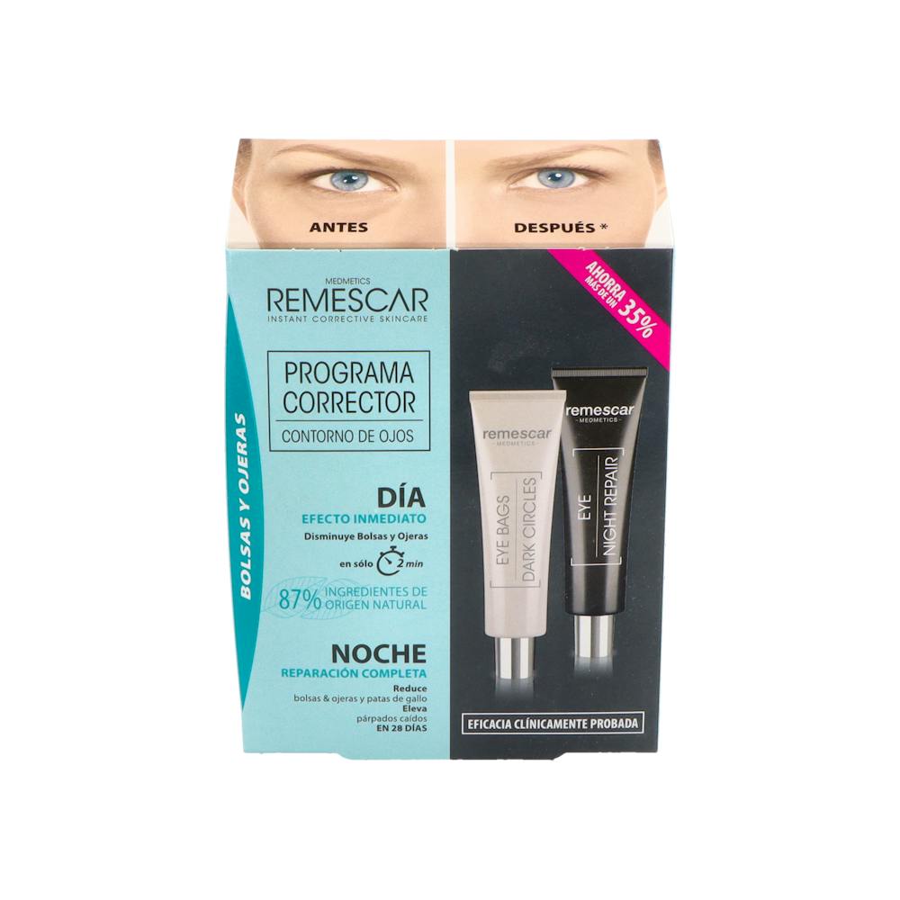 REMESCAR PROGRAMA CORRECTOR CONTORNO DE OJOS BOLSAS Y OJERAS + REPARADOR NOCHE 2 UNIDADES 8 ML