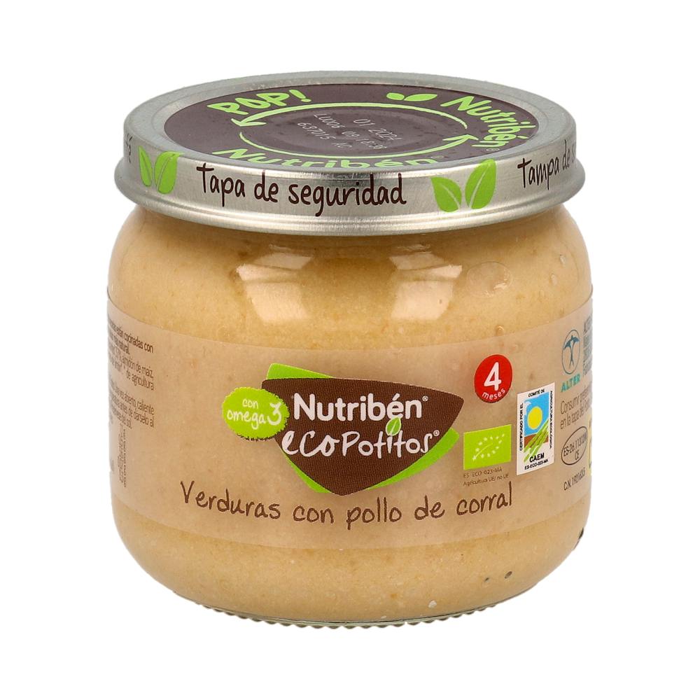 NUTRIBEN ECOPOTITOS INICIO A LA CARNE POLLO DE CORRAL CON VERDURAS 1 ENVASE 120 G