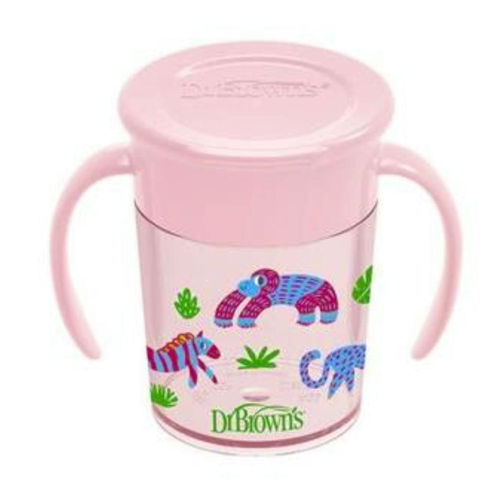 VASO ANTIGOTEO DR BROWN S 360 ML ROSA SIN BOQUIL