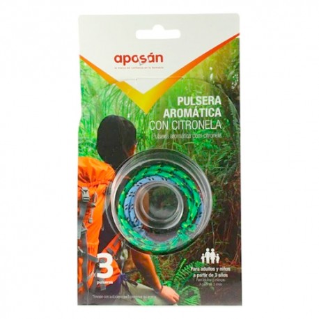 PULSERA AROMATICA CITRONELA 3 U APOSAN