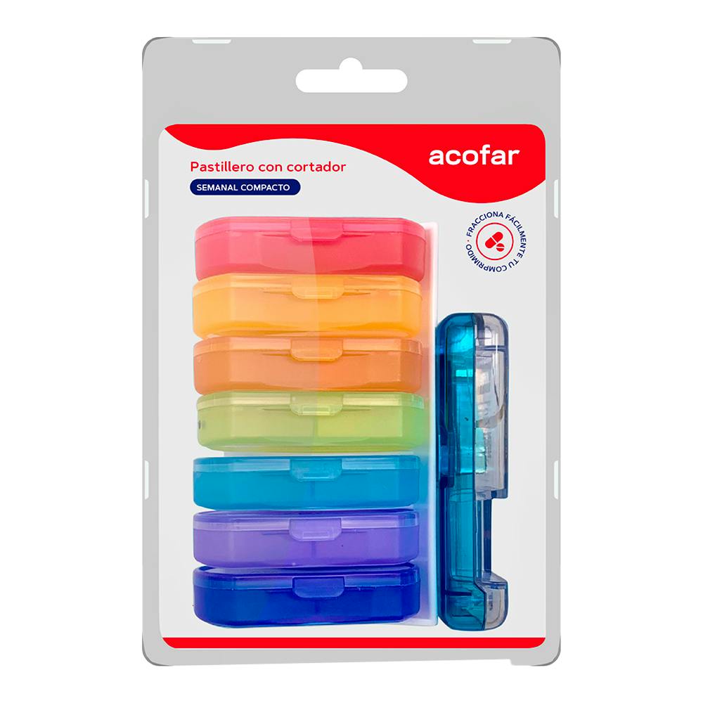 ACOFAR PASTILLERO SEMANAL CON CORTADOR COMPACTO 1 UNIDAD
