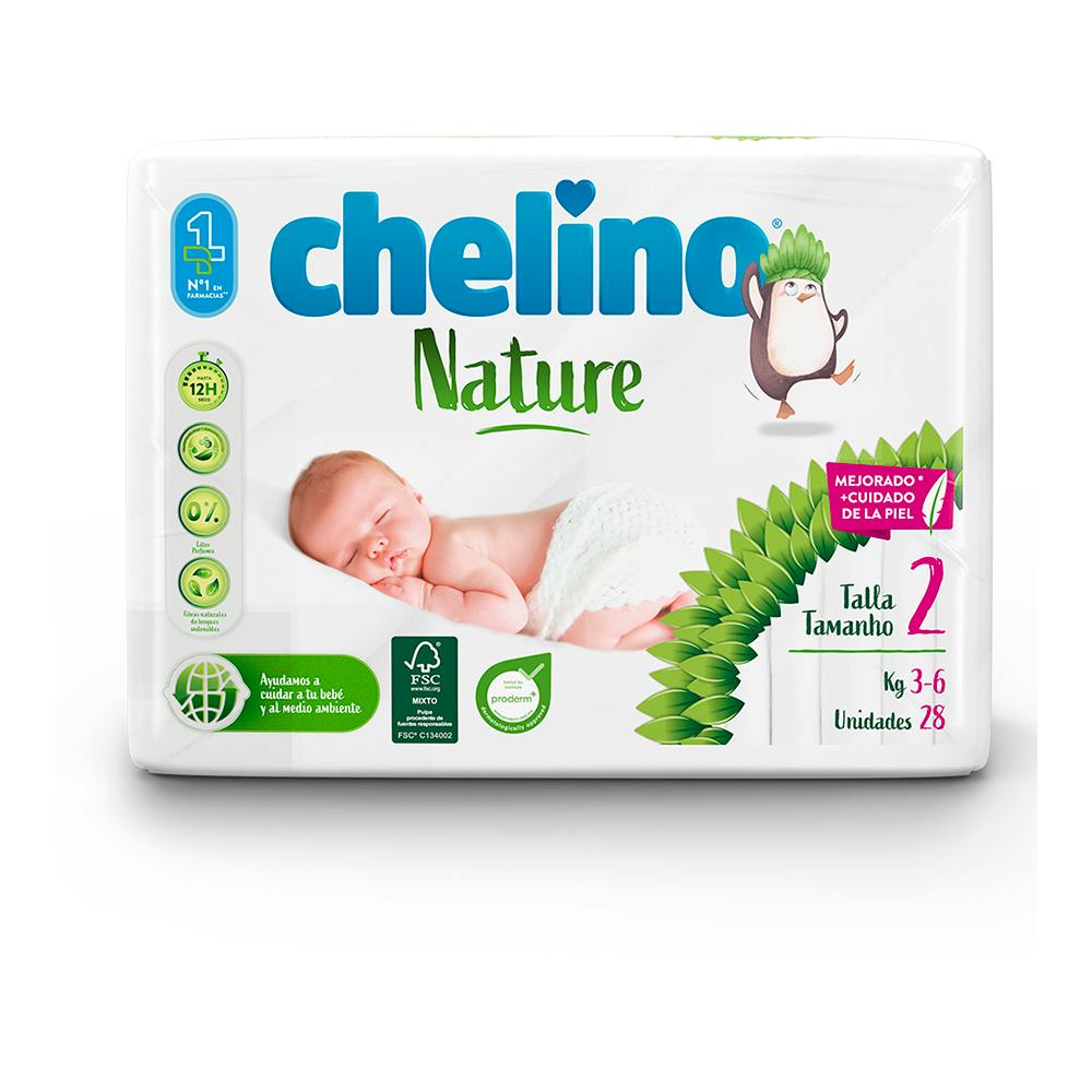 PAÑAL INFANTIL CHELINO NATURE TALLA 2 28 UNIDADES