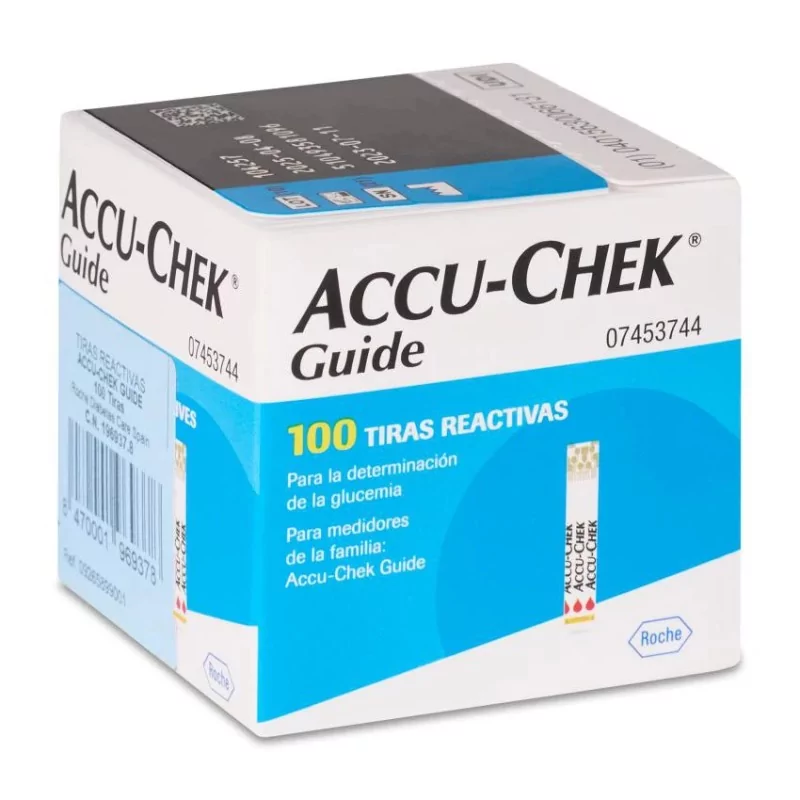 TIRAS REACTIVAS GLUCEMIA ACCUCHEK GUIDE 100 TIRAS