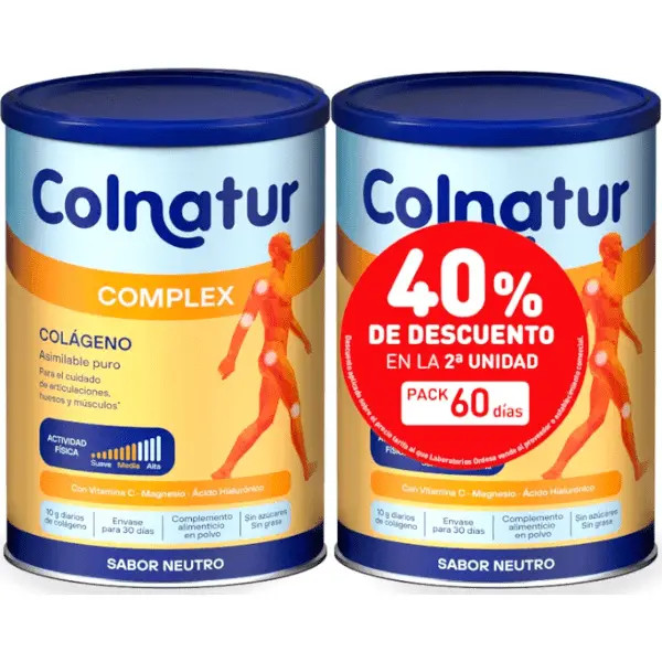 LOTE COLNATUR COMPLEX 2 ENVASES 324 G SABOR NEUTRO PACK DESCUENTO DUPLO