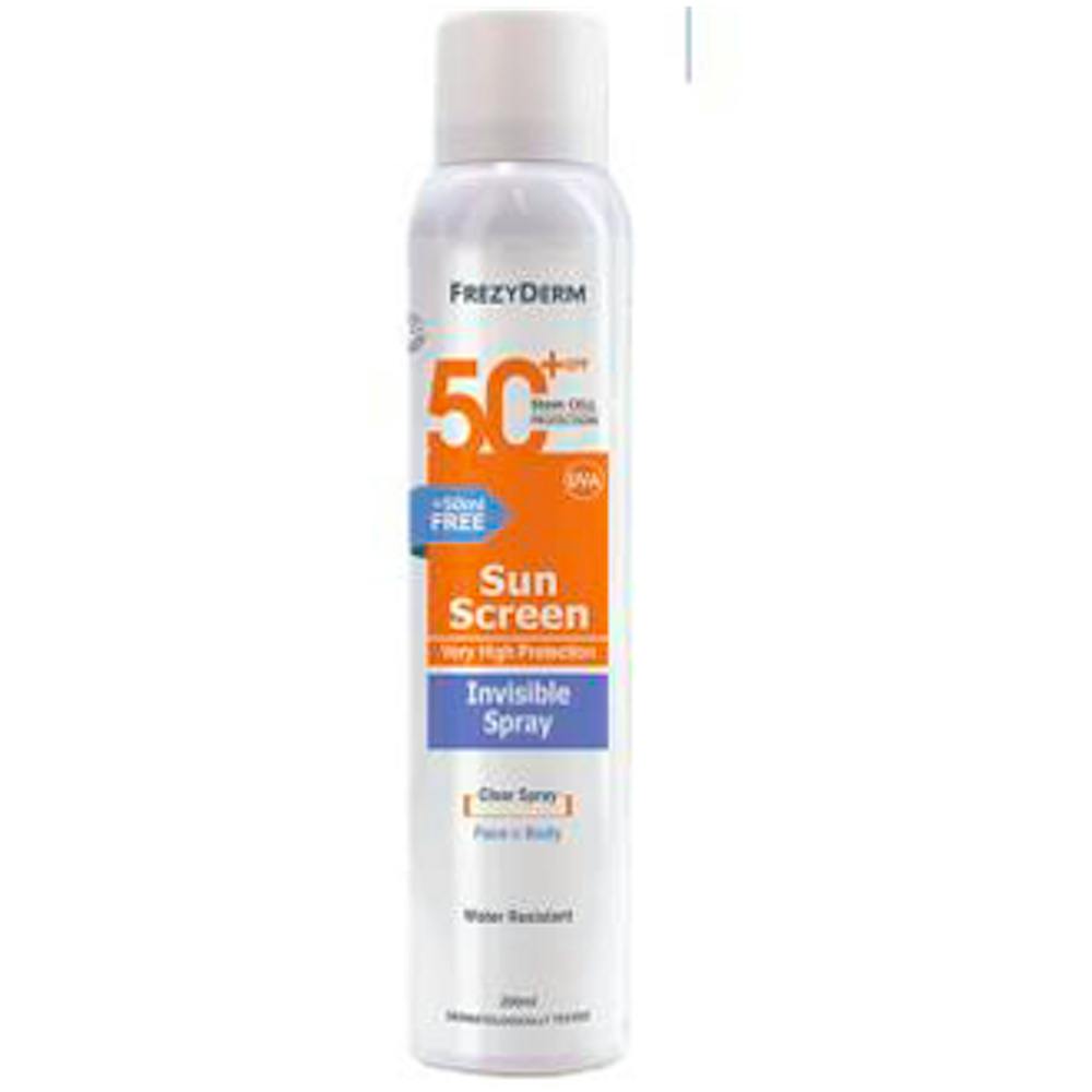 SUN SCREEN SPRAY INVISIBLE SPF50+ FREZYDERM 1 ENVASE 200 ML