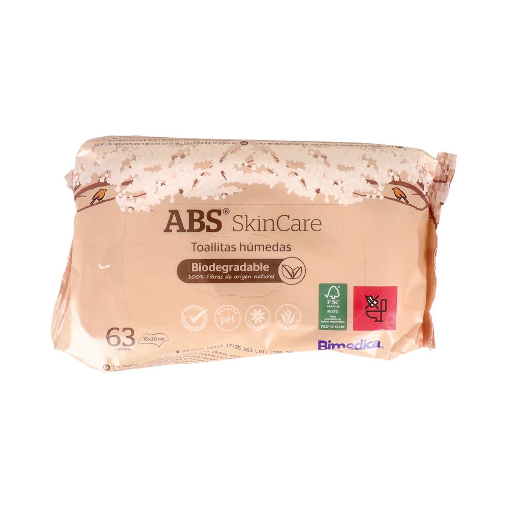 ABS SKINCARE TOALLITAS HUMEDAS CORPORALES 63 U