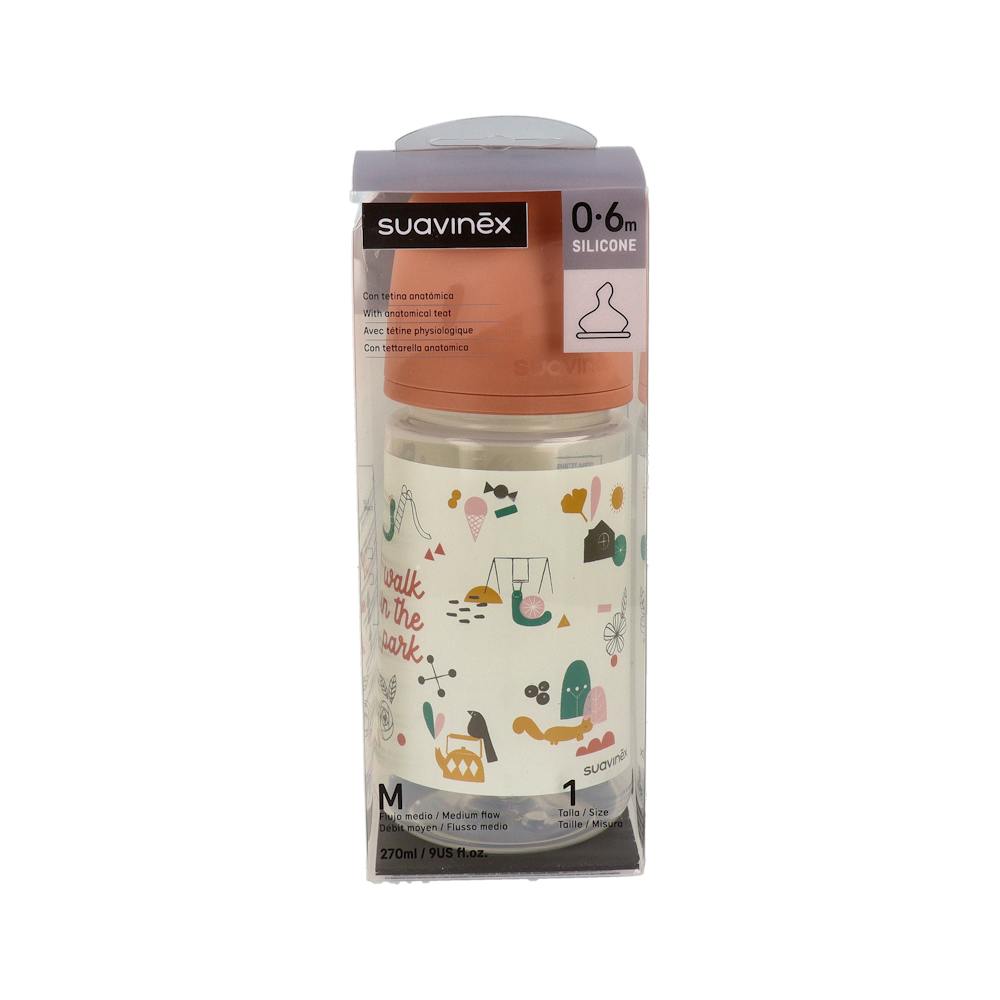 BIBERON TETINA ANATOMICA SILICONA SUAVINEX CLASICO T1M 270 ML 1 U