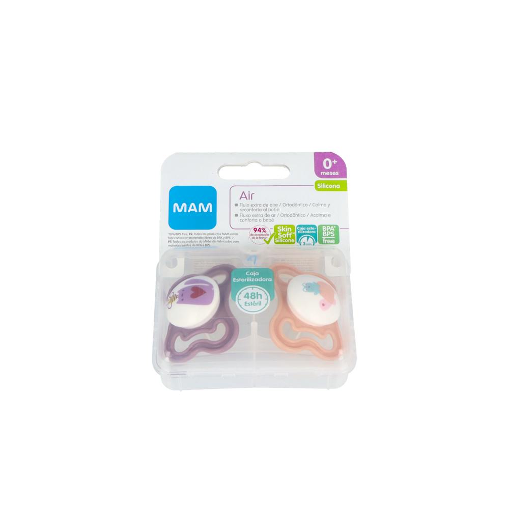 CHUPETE SILICONA MAM AIR COLECCION 2 0 6 MESES R PACK DOBLE