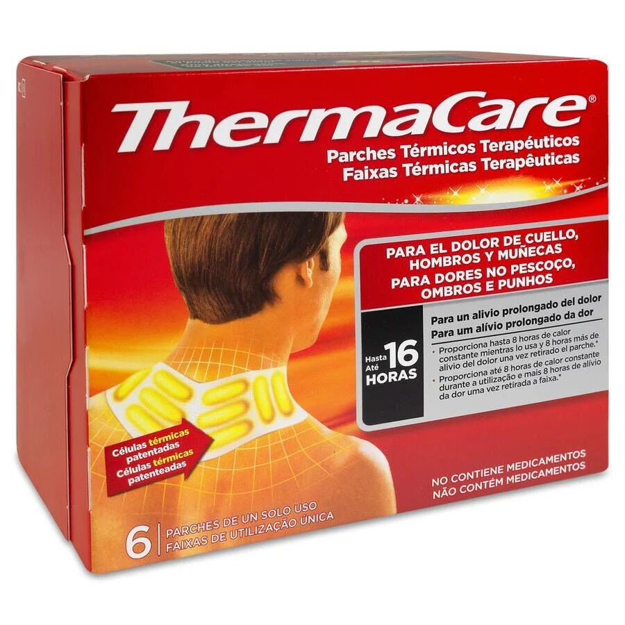 THERMACARE PARCHE TERMICO CUELLO HOMBRO MUÑECA 6 PARCHES