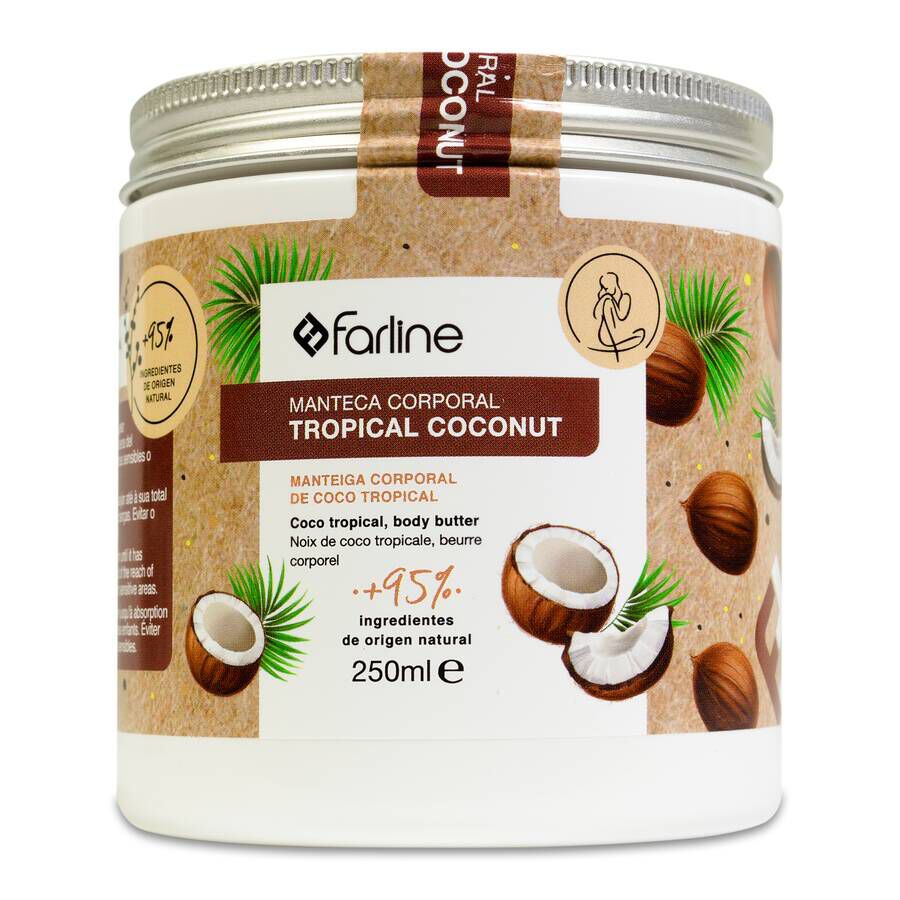 FARLINE MANTECA CORPORAL TROPICAL COCONUT 1 ENVASE 250 ML