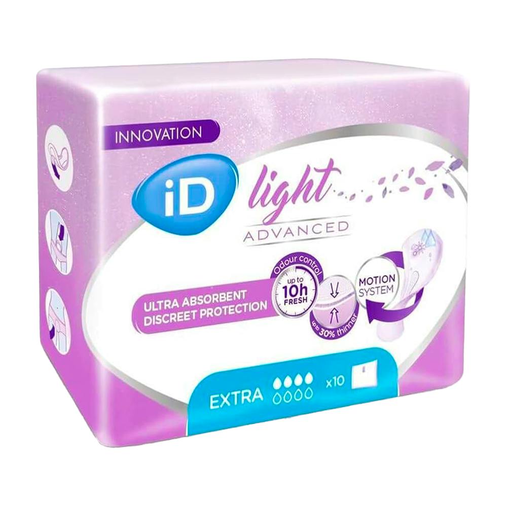 COMPRESA INCONTINENCIA ORINA LIGERA ID DISCREET LIGHT PADS EXTRA 10 UNIDADES