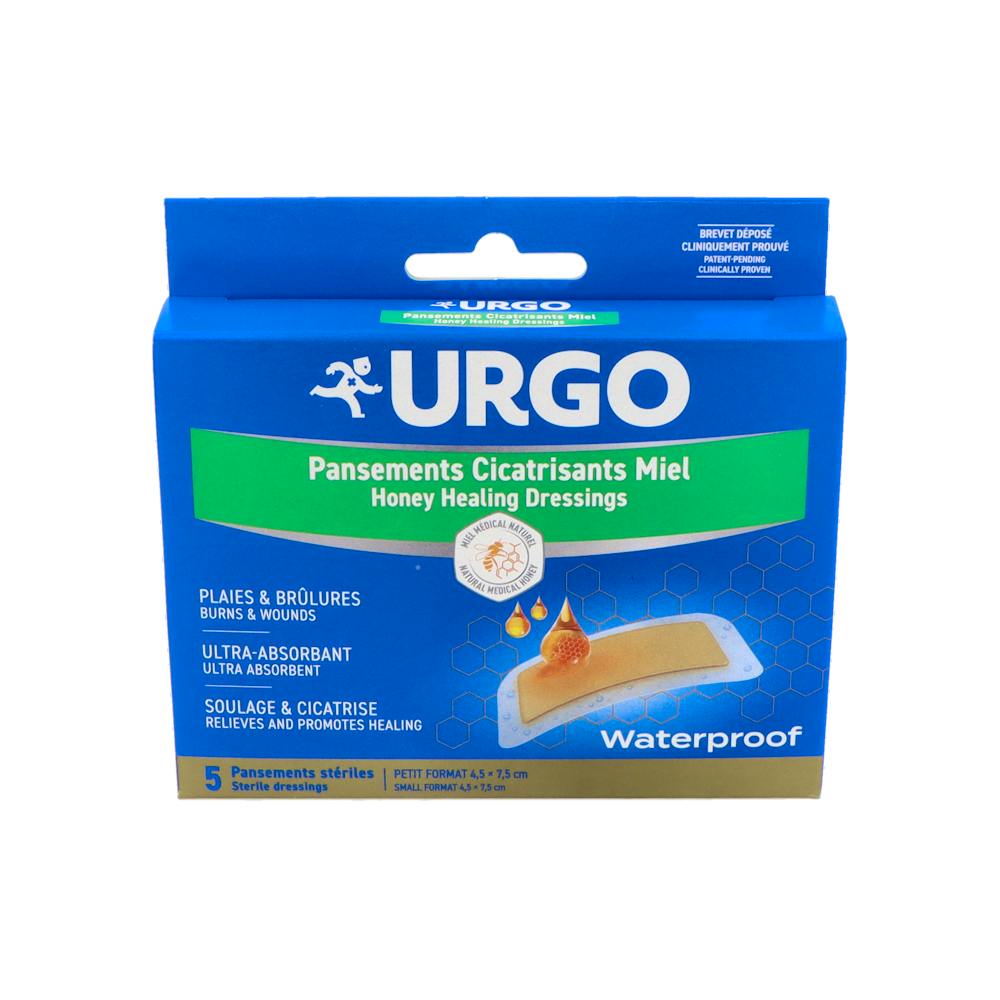 URGO APOSITOS CICATRIZANTES MIEL 5 UNIDADES 75 CM X 45 CM