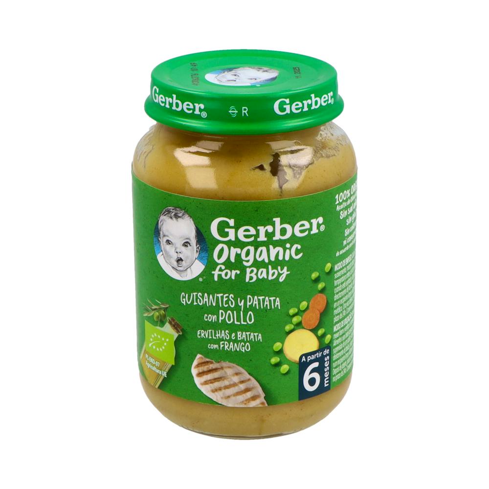 GERBER ORGANIC GUISANTES PATATAS POLLO 1 TARRITO 190 G