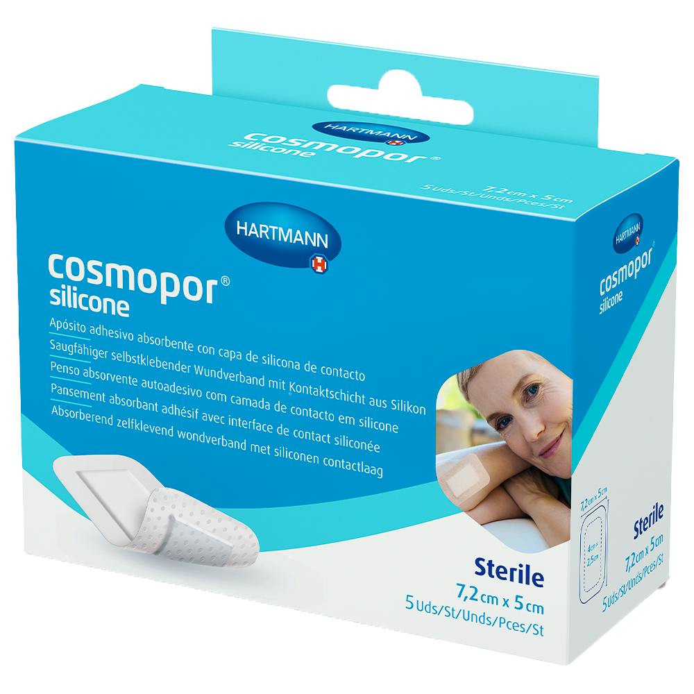 COSMOPOR SILICONE APOSITO ESTERIL 5 UNIDADES 72 CM X 5 CM