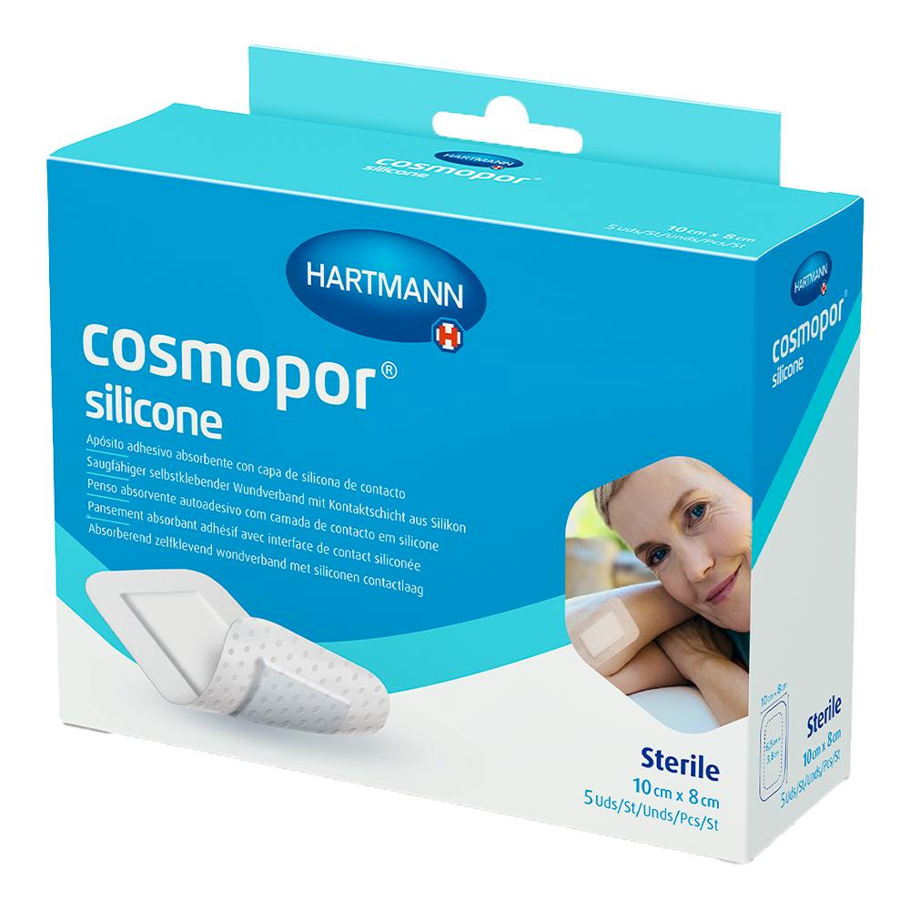 COSMOPOR SILICONE APOSITO ESTERIL 5 UNIDADES 10 CM X 8 CM